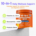 10-in-1 Daily Wellness Support Multivitamin DAILY NUTRITION | JOINT SUPPORT | DIGESTIVE BALANCE Chondroitin | CoQ10 | B-Complex Vitamins | Folic Acid 100 Soft Chew For Dogs