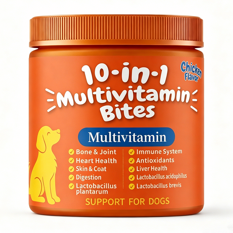 10-in-1 Daily Wellness Support Multivitamin DAILY NUTRITION | JOINT SUPPORT | DIGESTIVE BALANCE Chondroitin | CoQ10 | B-Complex Vitamins | Folic Acid 100 Soft Chew For Dogs