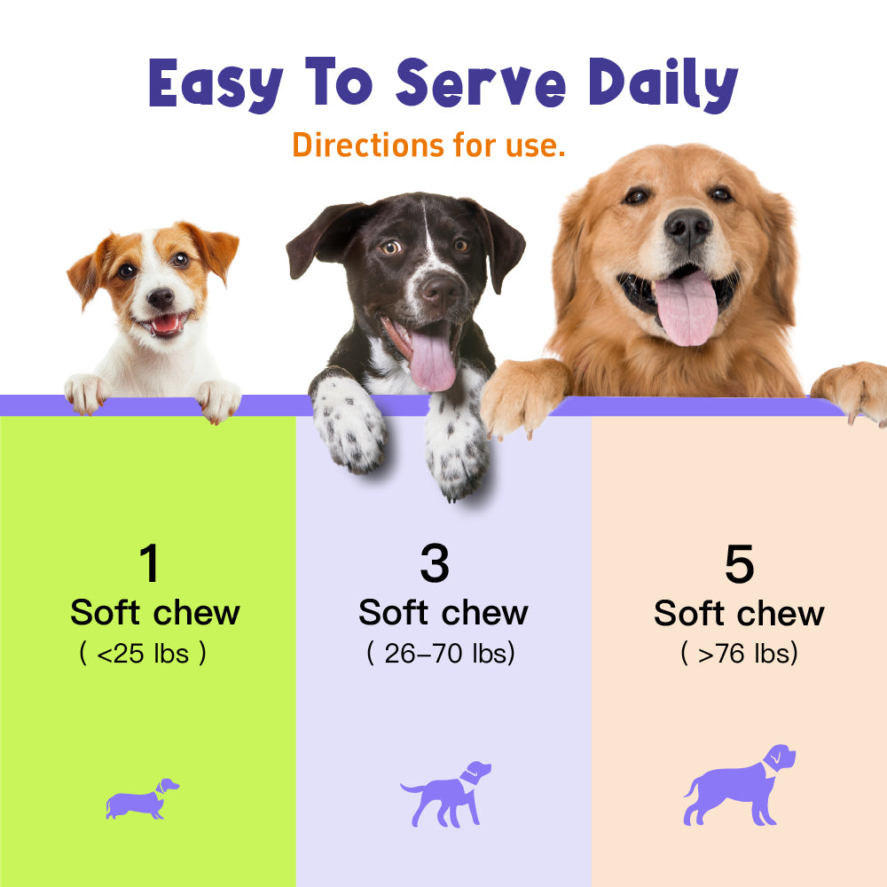 Hip & Joint Supports joint health and everyday mobility. Glucosamine | Chondroitin | MSM 100 Soft Chews For Dogs